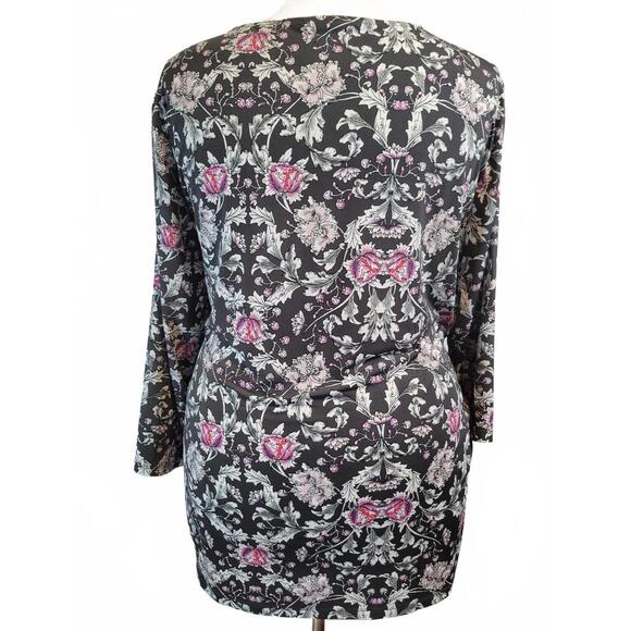 Lane Bryant Classic Split-Neck Floral Peasant Tunic Plus 34/36 - Picture 4 of 8